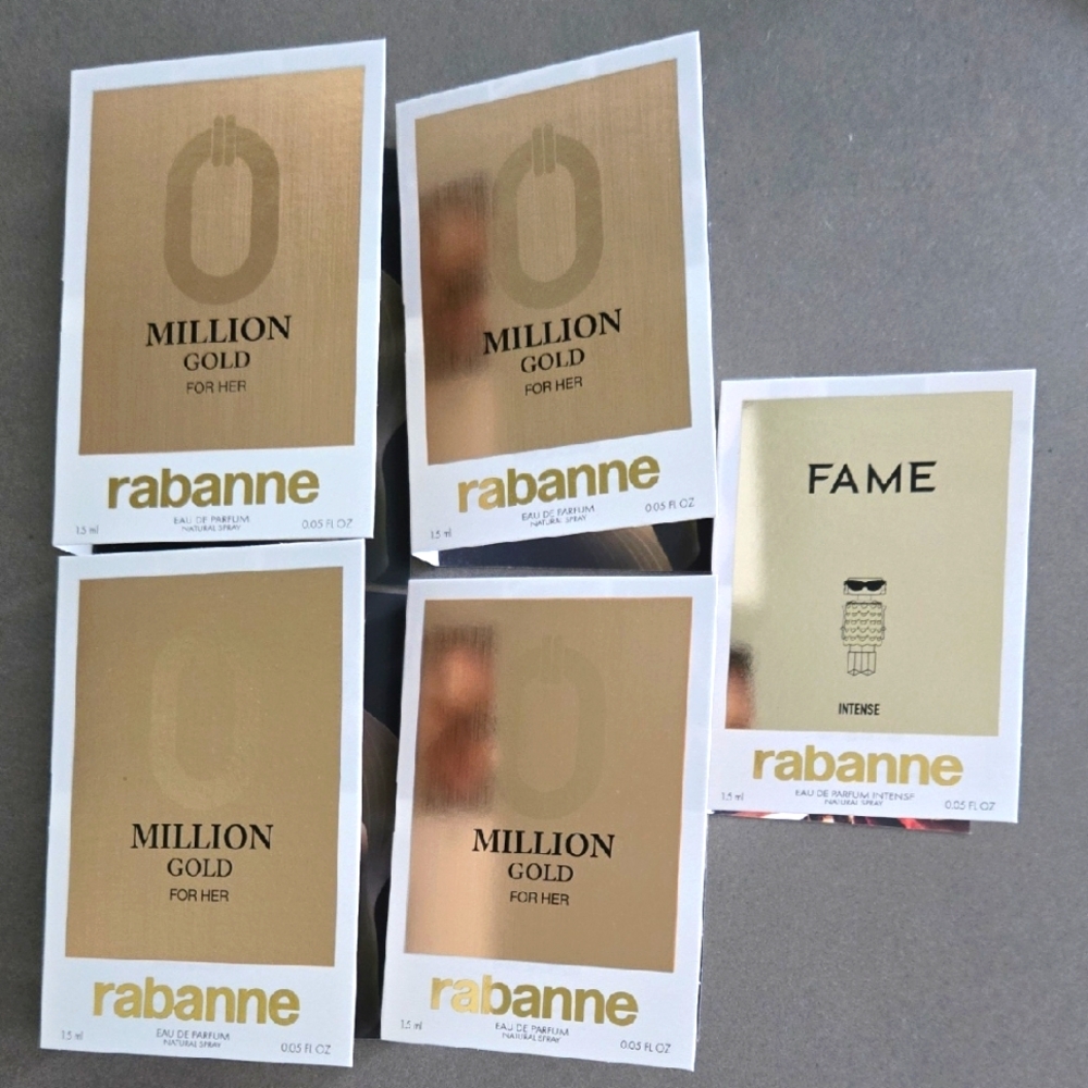 New Never Used Rabanne Million Gold For Her & Fame Intense Samples 5x